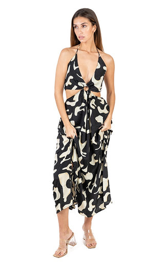 IB Sierra Blk/Cream Long Dress