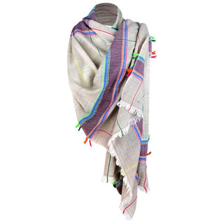 FH himalayan 70x190 hand woven b/multi stole