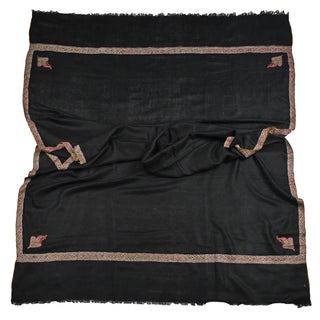 T550 Embroidened Black Boarder Shawl