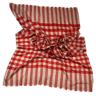 T537 Premium Red Checked Shawl