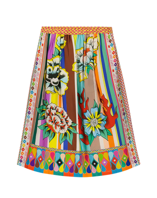 ME Vanessa printed flower midi skirt