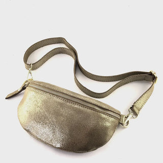 MF Beatrice taupe glitter almond bag