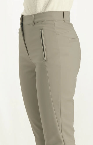 YAYA Slim Fit Trouser W Fancy Seams Winter Twig Beige