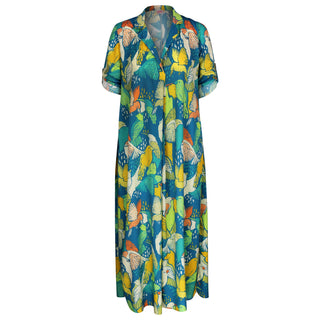 IS JUNIPER KAFTAN DRESS BIRD PRINT